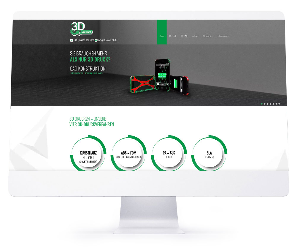 Webdesign Referenzen für Webseiten und Online-Shops - 3D Druck24 GmbH