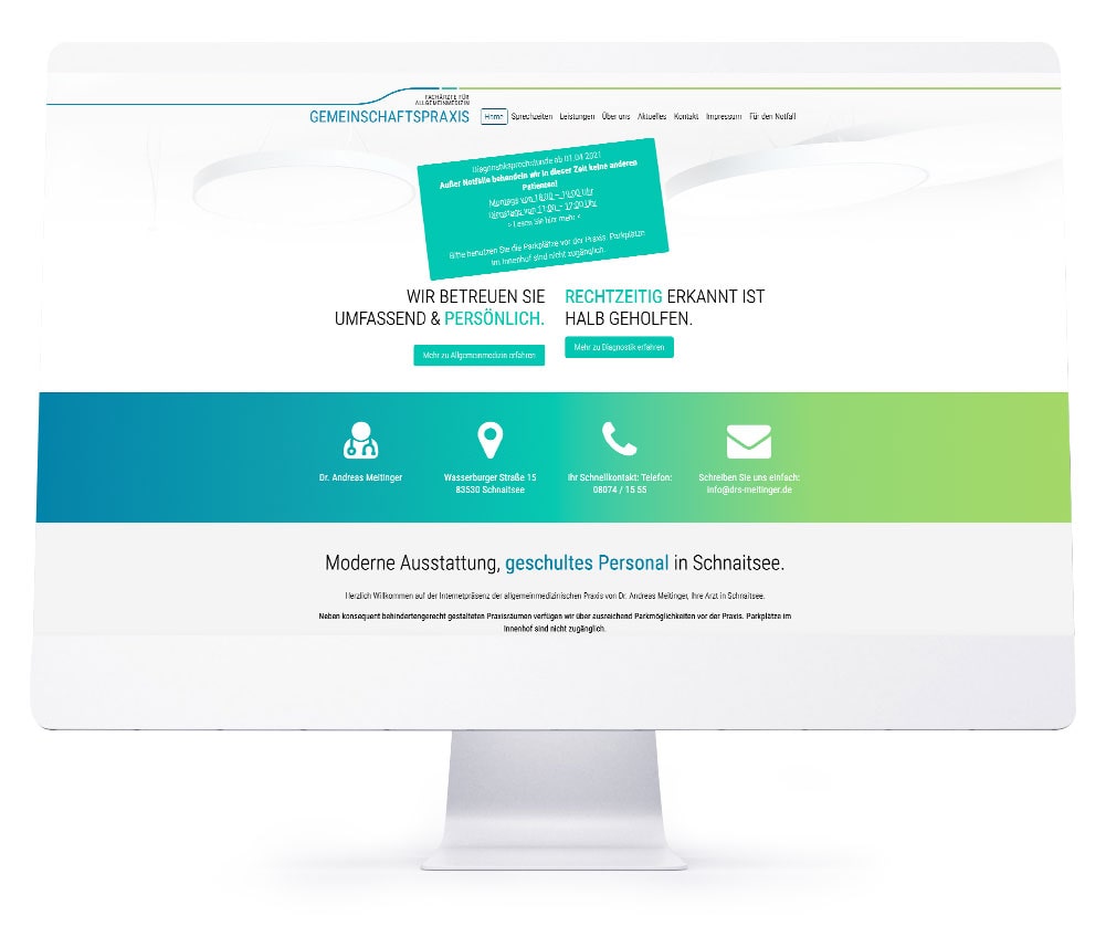 Webdesign Referenzen für Webseiten und Online-Shops - Gemeinschaftspraxis Drs. Meitinger