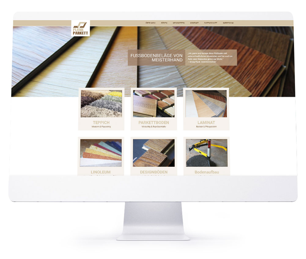 Webdesign Referenzen für Webseiten und Online-Shops - Plank Parkett