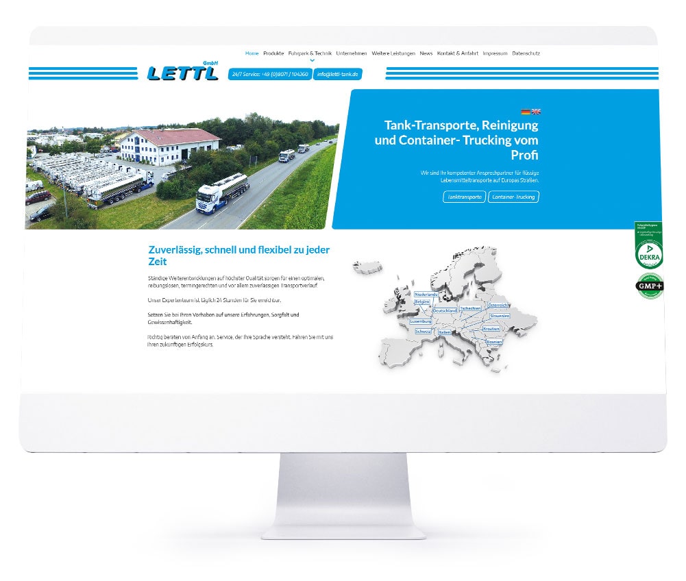 Webdesign Referenzen für Webseiten und Online-Shops - Lettl GmbH