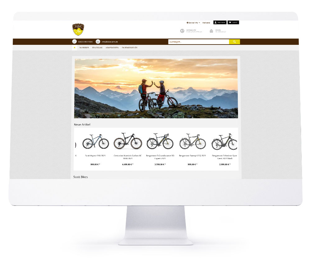 Onlineshop Referenzen - Bike Alm