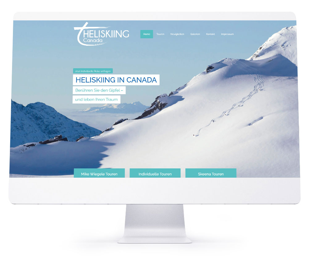 Webdesign Referenzen für Webseiten und Online-Shops - Heliksiing Canada