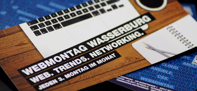 Flyer für den anstehenden Webmontag in Wasserburg