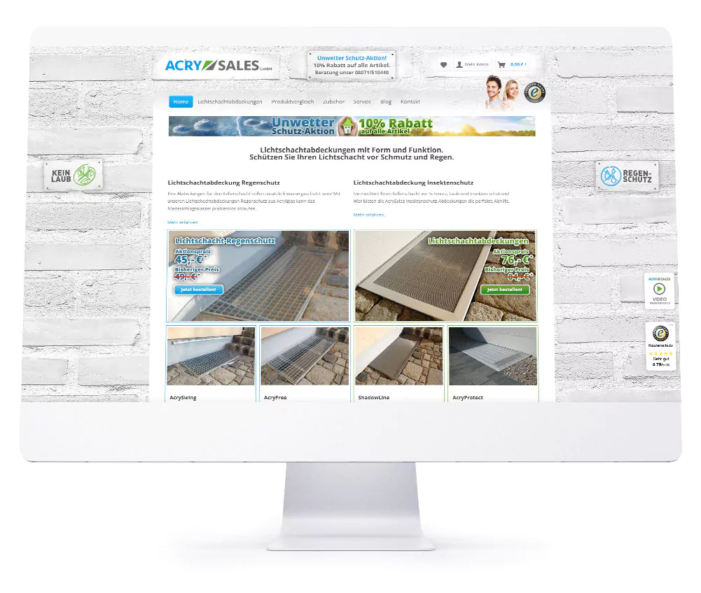 Onlineshop Referenzen - AcrySales GmbH