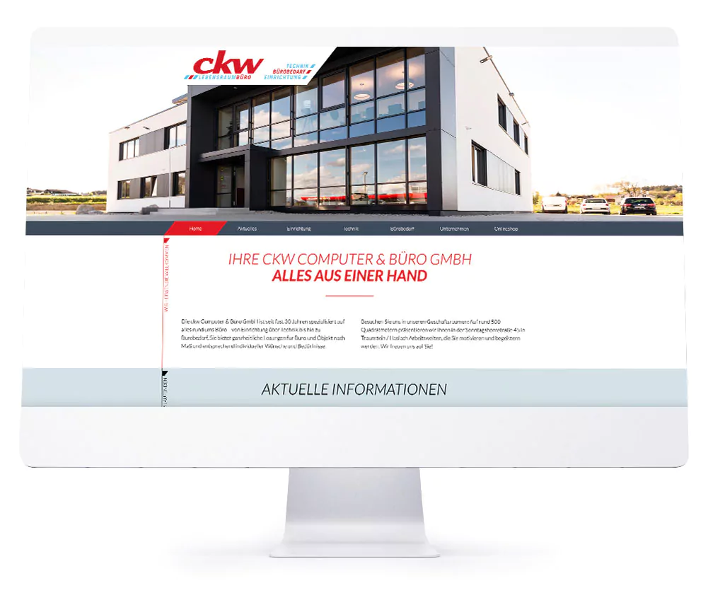 Webdesign Referenzen für Webseiten und Online-Shops - ckw Computer & Büro GmbH
