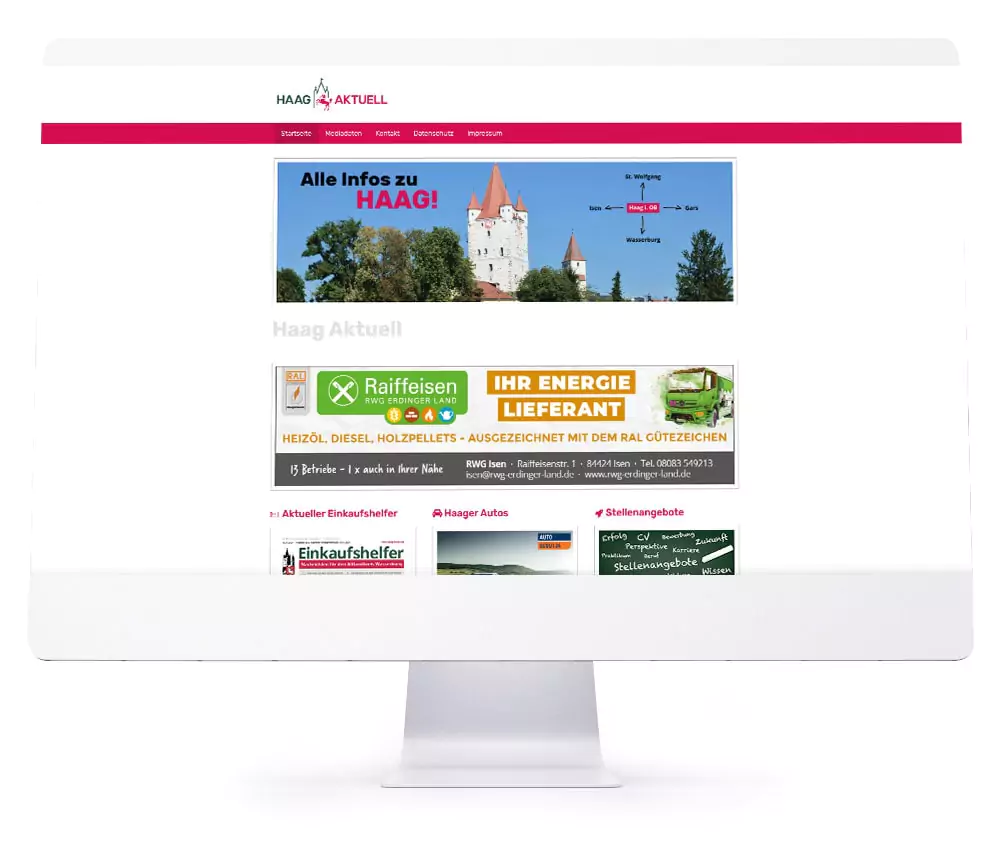 Webdesign Referenzen für Webseiten und Online-Shops - Haag Aktuell
