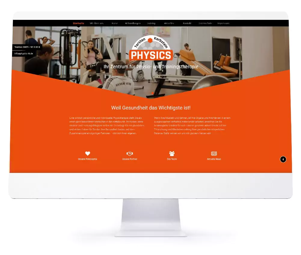 Webdesign Referenzen für Webseiten und Online-Shops - Physics Torsten Karbstein