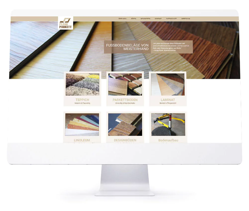 Webdesign Referenzen für Webseiten und Online-Shops - Plank Parkett