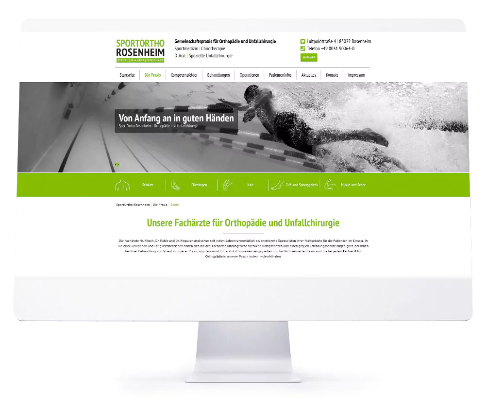 Webdesign Referenzen für Webseiten und Online-Shops - Sportortho Rosenheim