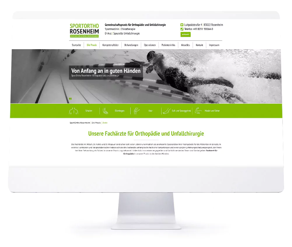 Webdesign Referenzen - Sportortho Rosenheim