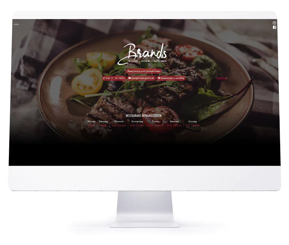 Webdesign Referenzen für Webseiten und Online-Shops - Brands Grillhaus