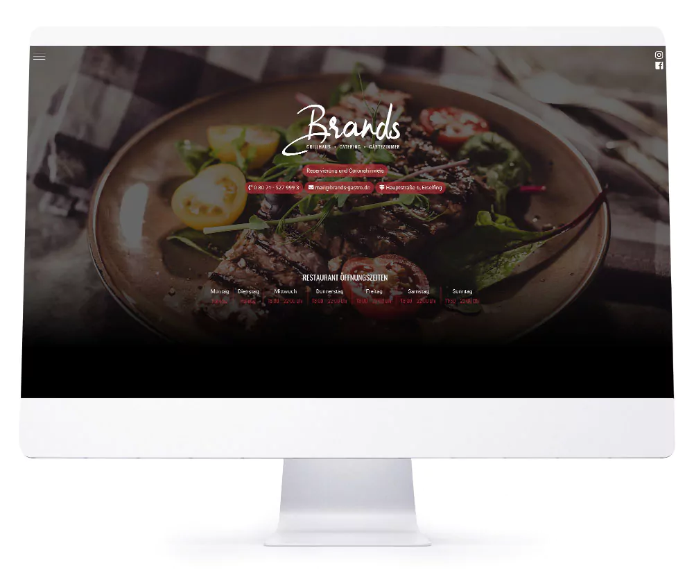 Webdesign Referenzen - Brands Grillhaus