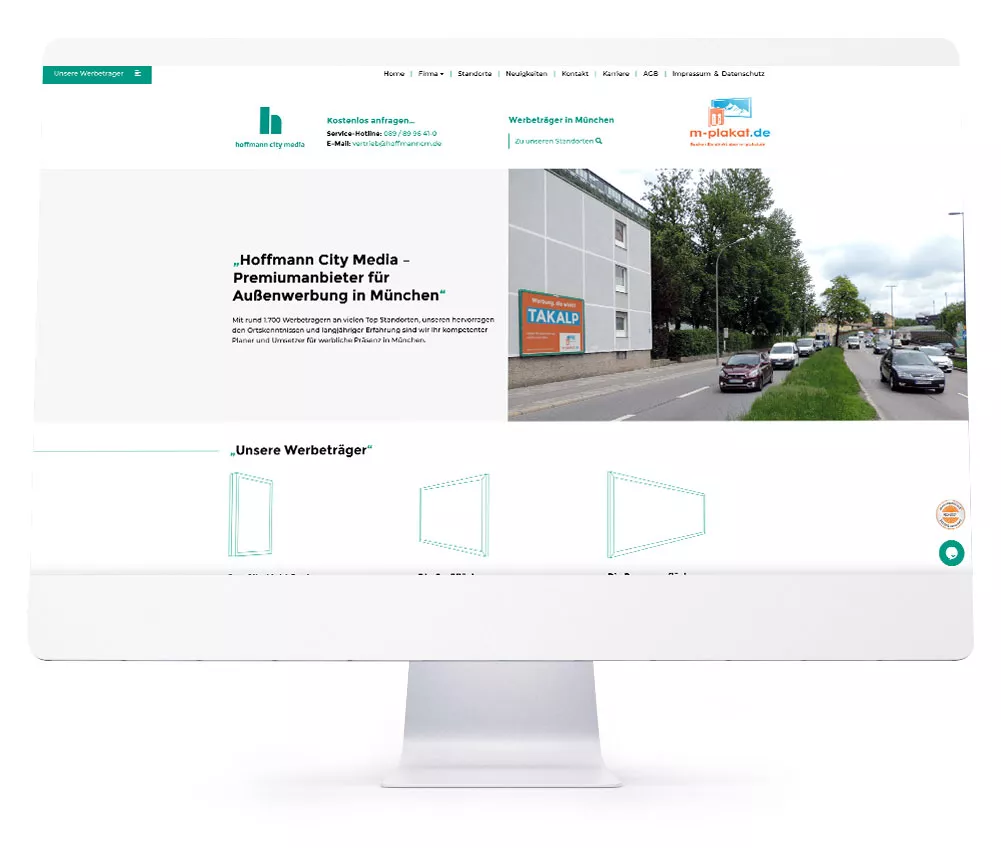 Webdesign Referenzen für Webseiten und Online-Shops - Hoffmann City Media