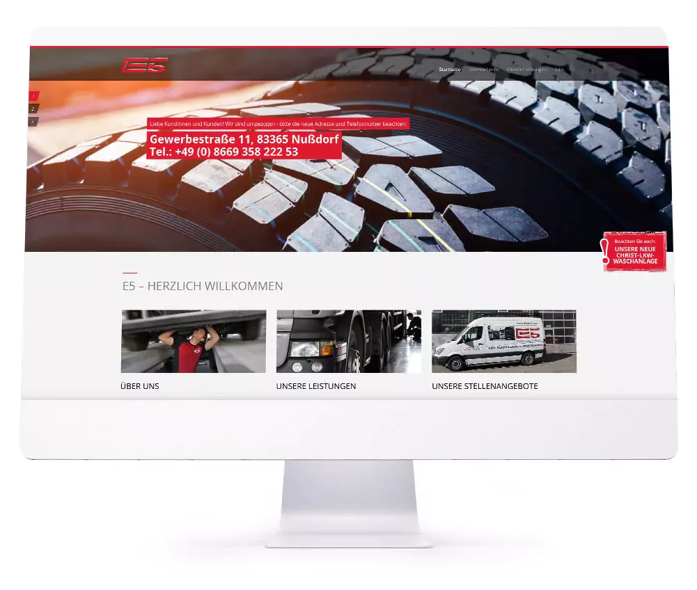 Webdesign Referenzen für Webseiten und Online-Shops - E5 GmbH