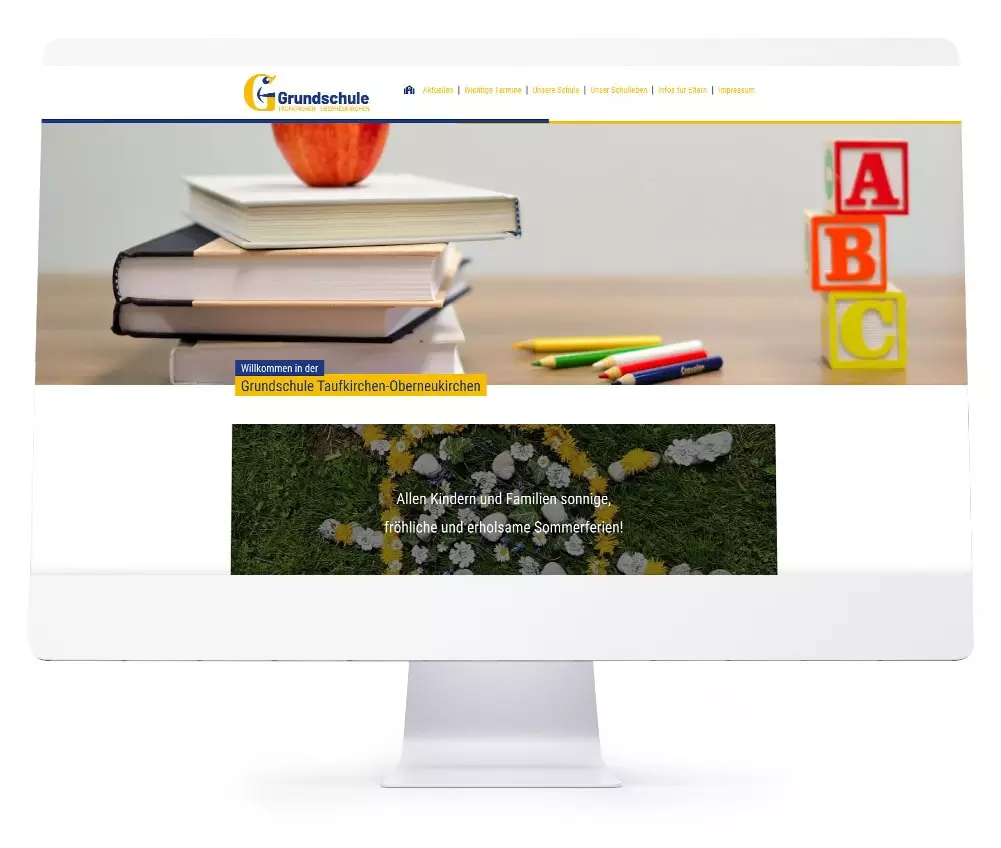 Webdesign Referenzen für Webseiten und Online-Shops - Grundschule Taufkirchen