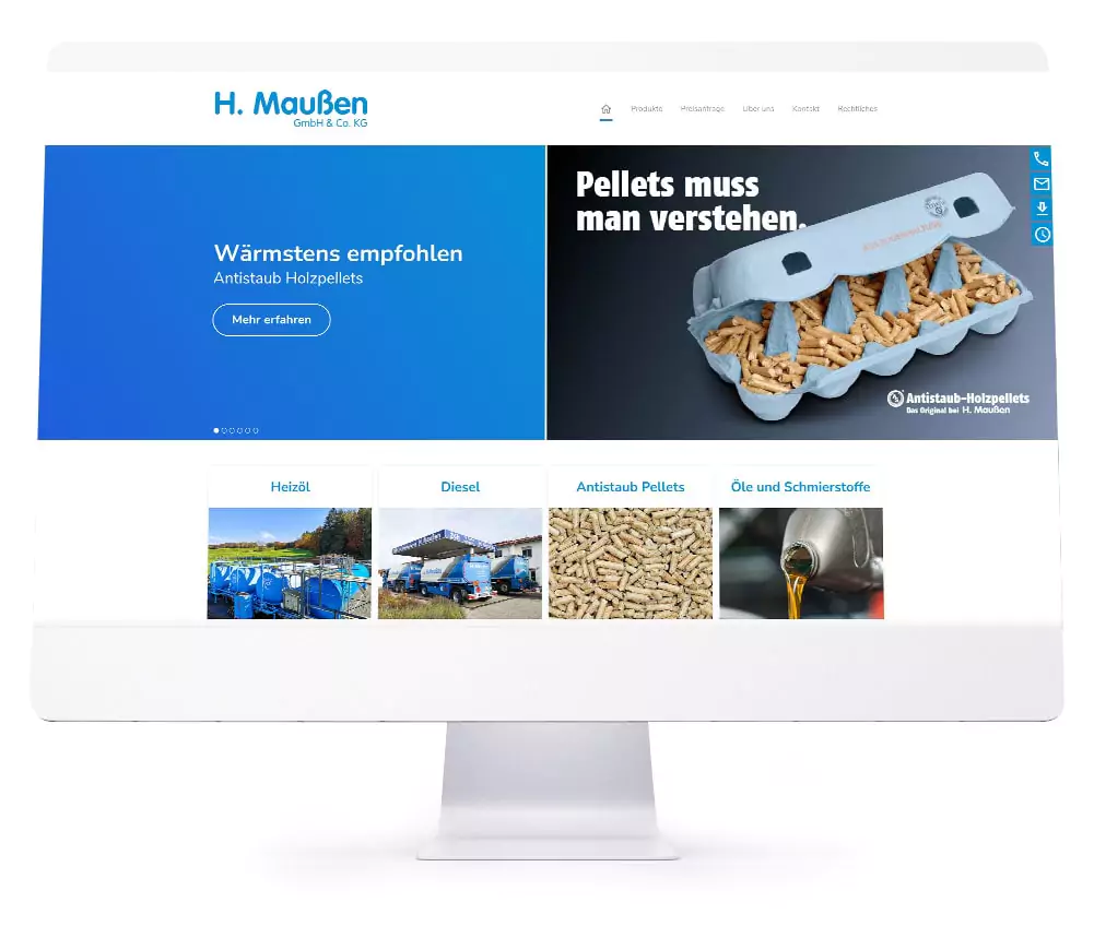 Webdesign Referenzen für Webseiten und Online-Shops - H. Maußen GmbH & Co. KG