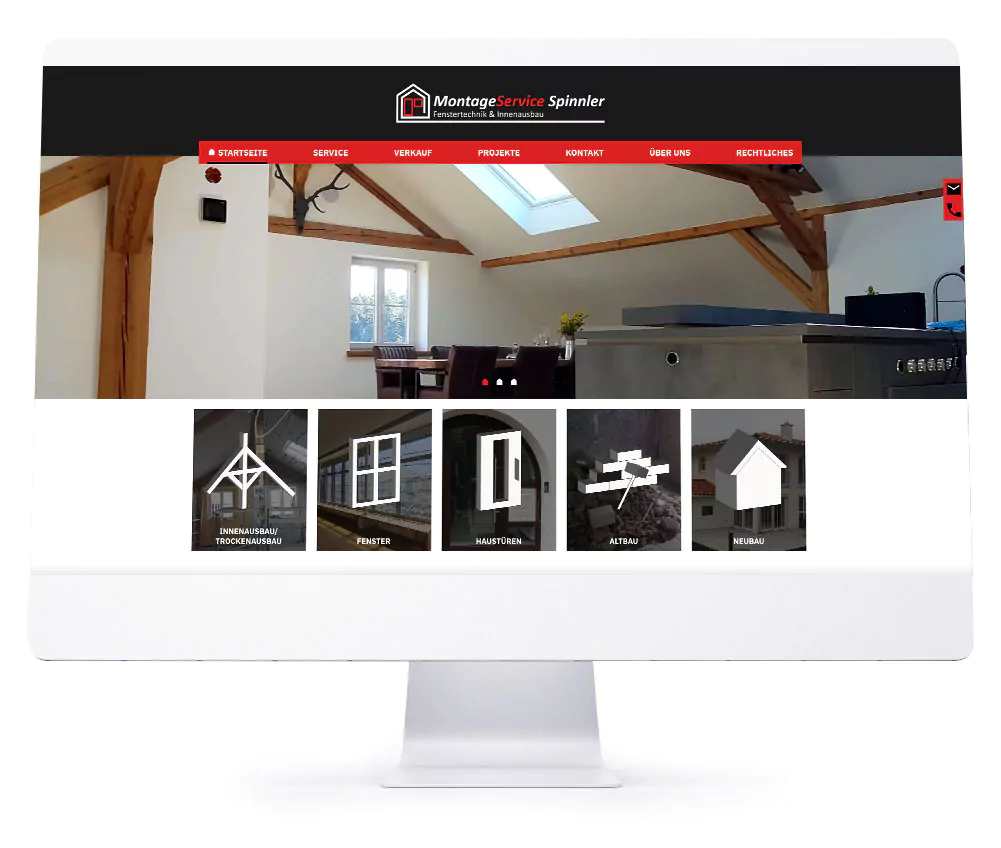 Webdesign Referenzen für Webseiten und Online-Shops - MontageService Spinnler