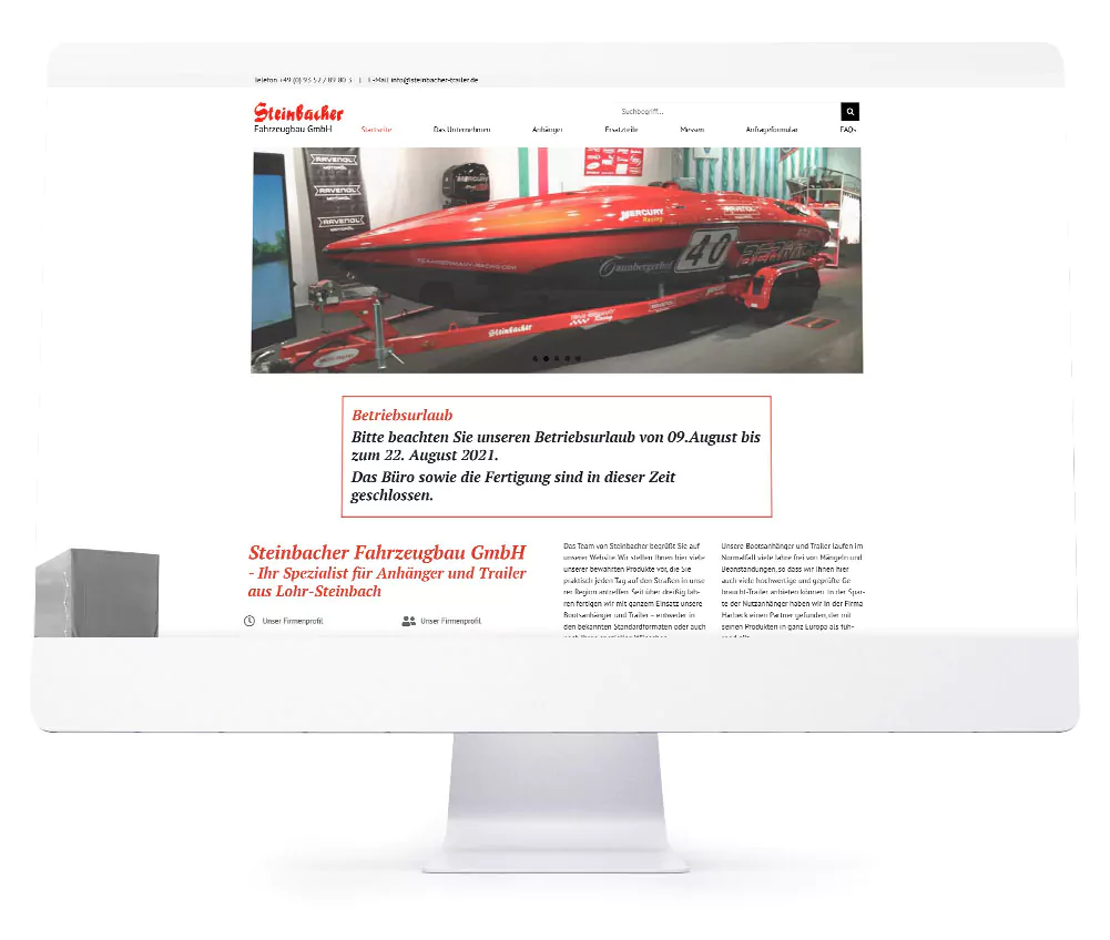 Webdesign Referenzen für Webseiten und Online-Shops - Steinbacher Fahrzeugbau