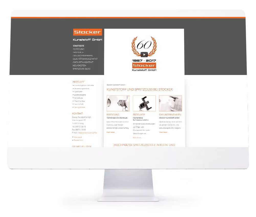 Webdesign Referenzen für Webseiten und Online-Shops - Stocker Kunststoff
