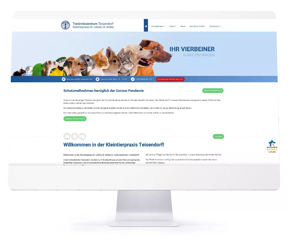 Webdesign Referenzen - Tierärztezentrum Teisendorf